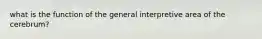 what is the function of the general interpretive area of the cerebrum?