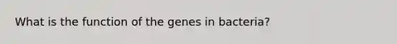 What is the function of the genes in bacteria?