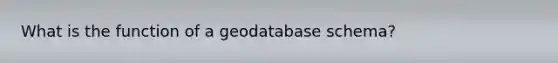 What is the function of a geodatabase schema?