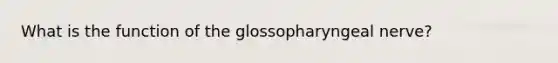 What is the function of the glossopharyngeal nerve?