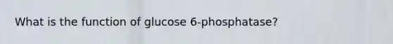 What is the function of glucose 6-phosphatase?