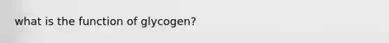 what is the function of glycogen?