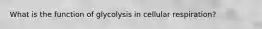 What is the function of glycolysis in cellular respiration?