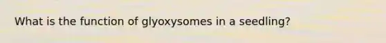 What is the function of glyoxysomes in a seedling?