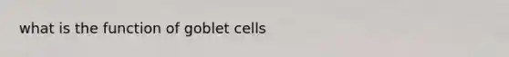 what is the function of goblet cells