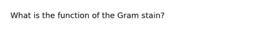 What is the function of the Gram stain?