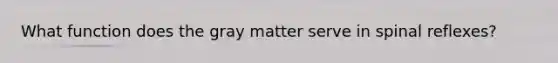 What function does the gray matter serve in spinal reflexes?