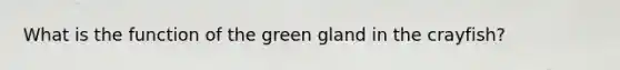 What is the function of the green gland in the crayfish?