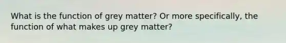 What is the function of grey matter? Or more specifically, the function of what makes up grey matter?