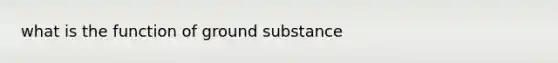 what is the function of ground substance