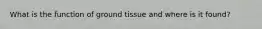 What is the function of ground tissue and where is it found?