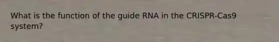 What is the function of the guide RNA in the CRISPR-Cas9 system?