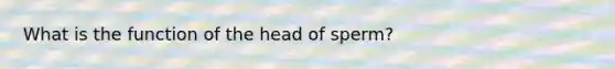 What is the function of the head of sperm?