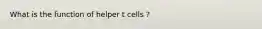 What is the function of helper t cells ?