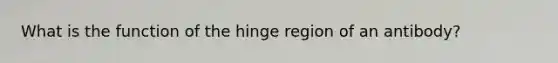 What is the function of the hinge region of an antibody?