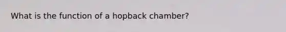 What is the function of a hopback chamber?