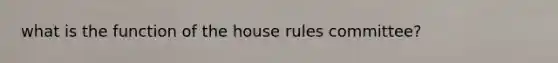 what is the function of the house rules committee?