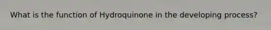 What is the function of Hydroquinone in the developing process?