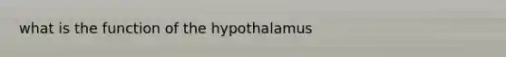 what is the function of the hypothalamus