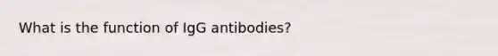 What is the function of IgG antibodies?