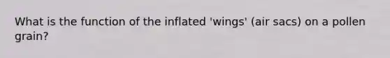 What is the function of the inflated 'wings' (air sacs) on a pollen grain?