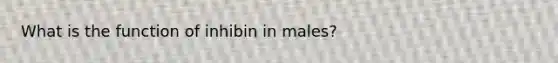 What is the function of inhibin in males?