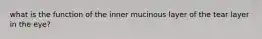 what is the function of the inner mucinous layer of the tear layer in the eye?