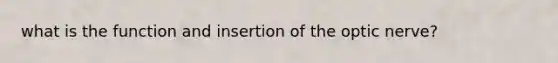 what is the function and insertion of the optic nerve?