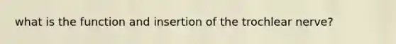 what is the function and insertion of the trochlear nerve?