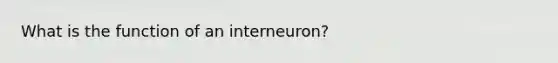 What is the function of an interneuron?