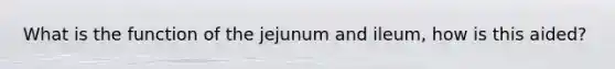 What is the function of the jejunum and ileum, how is this aided?