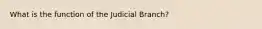 What is the function of the Judicial Branch?