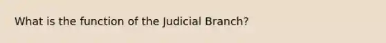 What is the function of the Judicial Branch?