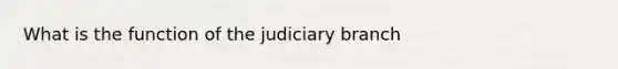 What is the function of the judiciary branch