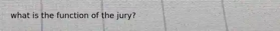 what is the function of the jury?