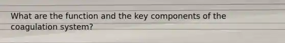What are the function and the key components of the coagulation system?