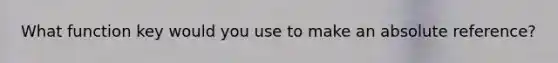 What function key would you use to make an absolute reference?