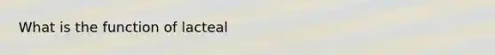 What is the function of lacteal