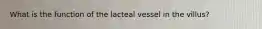 What is the function of the lacteal vessel in the villus?