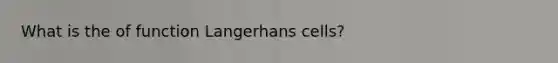 What is the of function Langerhans cells?