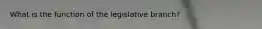 What is the function of the legislative branch?