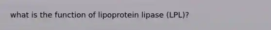 what is the function of lipoprotein lipase (LPL)?