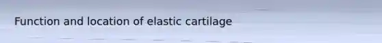 Function and location of elastic cartilage