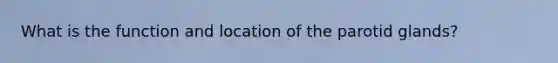 What is the function and location of the parotid glands?