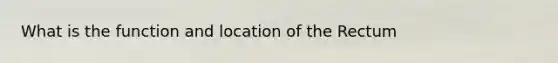 What is the function and location of the Rectum