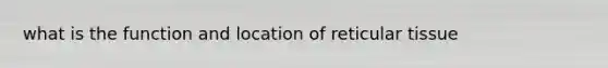 what is the function and location of reticular tissue