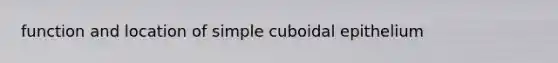 function and location of simple cuboidal epithelium