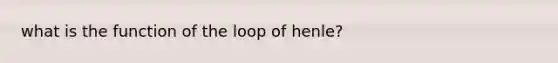 what is the function of the loop of henle?