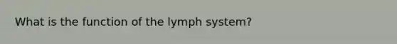 What is the function of the lymph system?