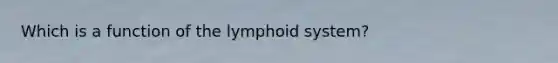 Which is a function of the lymphoid system?